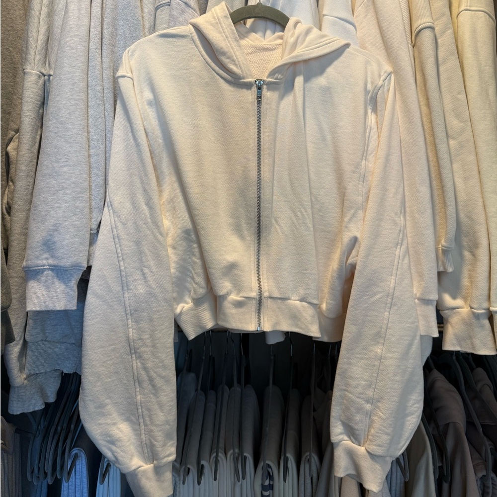 Alo Cropped Zip Hoodie